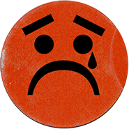 An angry red face sticker
